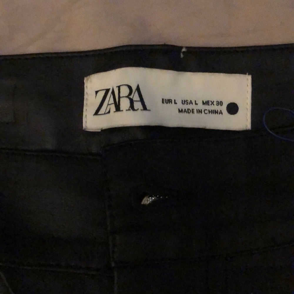 Zara long open front Faux leather skirt